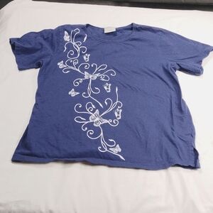 Gold Coast women's short sleeved navy top size large